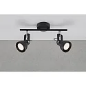 Nordlux Rampe de projecteurs ASLAK à 2 flammes, réglable GU10 IP20, mat, noir profond gradable