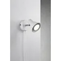 Nordlux Luminaire mural EIK à 1 flamme, avec interrupteur, avec prise de courant GU10 IP20, blanc mat 