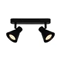 Rampe de projecteurs EIK à 2 flammes, réglable GU10 IP20, noir mat gradable