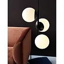 Luminaire à suspension LILLY E14 IP20, blanc opale, noir  