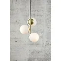 Luminaire à suspension LILLY E14 IP20, laiton, blanc opale, noir  