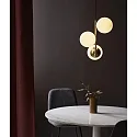 Nordlux Luminaire à suspension LILLY E14 IP20, laiton, blanc opale, noir  