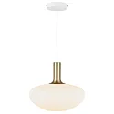 Nordlux Pendant luminaire ALTON 35, E27, canopy black, glass opal white, cable white