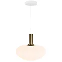 Nordlux Pendant luminaire ALTON 35, E27, canopy black, glass opal white, cable white