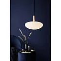 Nordlux Pendant luminaire ALTON 35, E27, canopy black, glass opal white, cable white