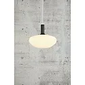 Nordlux Pendant luminaire ALTON 35, E27, canopy black, glass opal white, cable white