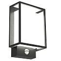 Luminaire mural d’extérieur NESTOR SENSOR angulaire, avec capteur, avec diffuseur IP44, noir profond 