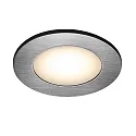 Plafonnier encastré LEONIS rond, lot de 3 IP65, nickel 