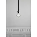 Luminaire à suspension AVRA E27 IP20, chrome, noir  