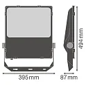Ledvance Projecteur FL PFM DA ASYM 45X140 200W 3000K BK contrôlable par DALI, asymétrique IP66, noir