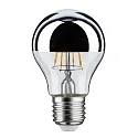 Paulmann LED Filament Top mirrored Lamp Pear A60 NonDim, 230V, E27, 4.8W 2700K 580lm, silver