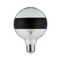 Paulmann Globe de filament d'ampoule DECO GLOBE LED MIRROR-RING BLACK MATT G125 clair E27 6,5W 640lm 2700K CRI >80 gradable