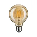 Paulmann LED Filament Globe Lamp G95 GOLD, 230V, E27, 6.5W  2500K 680lm, not dimmable, glass clear