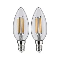 Paulmann Ampoule à filament forme bougie C35 lot de 2 E14 4,5W 470lm 2700K CRI >80 
