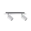 Spot TUBE à 2 flammes GU10 IP44, chrome, blanche gradable