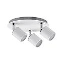 Spot TUBE 3 flammes GU10 IP44, chrome, blanche gradable
