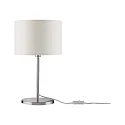 Paulmann Lampe de table TESSA avec interrupteur, avec abat-jour E14, crème, fer brossé gradable