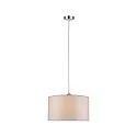 Luminaire à suspension TESSA avec abat-jour E27, crème, fer brossé gradable