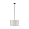 Paulmann Luminaire à suspension TESSA avec abat-jour E27, crème, fer brossé gradable