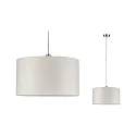 Paulmann Luminaire à suspension TESSA avec abat-jour E27, crème, fer brossé gradable