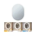 Paulmann mirror with lighting MIRRA 60 X 80CM oval, CCT Switch, with touch dimmer, with heating function IP44, white matt dimmable