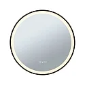 mirror with lighting MIRRA LED Ø 59CM round, CCT Switch, with touch dimmer, with heating function IP44, mat, black dimmable