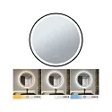 Paulmann mirror with lighting MIRRA LED Ø 59CM round, CCT Switch, with touch dimmer, with heating function IP44, mat, black dimmable
