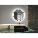 Paulmann mirror with lighting MIRRA LED Ø 59CM round, CCT Switch, with touch dimmer, with heating function IP44, mat, black dimmable