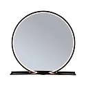 Miroir avec éclairage MIRO Ø 50CM rond, avec carde, Tunable White, avec tablette IP44, noir mat 