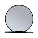 Paulmann Miroir avec éclairage MIRO Ø 50CM rond, avec carde, Tunable White, avec tablette IP44, noir mat 