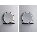 Paulmann Miroir avec éclairage MIRO Ø 50CM rond, avec carde, Tunable White, avec tablette IP44, noir mat 