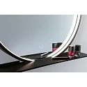 Paulmann Miroir avec éclairage MIRO Ø 50CM rond, avec carde, Tunable White, avec tablette IP44, noir mat 