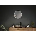 Paulmann Miroir avec éclairage MIRO Ø 50CM rond, avec carde, Tunable White, avec tablette IP44, noir mat 