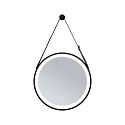 Miroir avec éclairage MIRO Ø 40CM rond, Tunable White, avec kit de suspension IP44, noir mat 