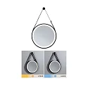 Paulmann Miroir avec éclairage MIRO Ø 40CM rond, Tunable White, avec kit de suspension IP44, noir mat 