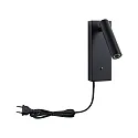 Paulmann Lampe de lecture HULDA LED avec connexion USB IP20, noir gradable