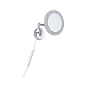 Paulmann Miroir avec éclairage MASUA IP44 - 3X ZOOM 3 fois, rond, avec bras flexible, CCT Switch, inclinable IP44 / IP20, chrome 