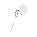Paulmann Miroir avec éclairage MASUA IP44 - 3X ZOOM 3 fois, rond, avec bras flexible, CCT Switch, inclinable IP44 / IP20, chrome 