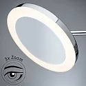 Paulmann Miroir avec éclairage MASUA IP44 - 3X ZOOM 3 fois, rond, avec bras flexible, CCT Switch, inclinable IP44 / IP20, chrome 