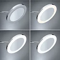 Paulmann Miroir avec éclairage MASUA IP44 - 3X ZOOM 3 fois, rond, avec bras flexible, CCT Switch, inclinable IP44 / IP20, chrome 