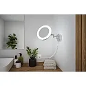 Paulmann Miroir avec éclairage MASUA IP44 - 3X ZOOM 3 fois, rond, avec bras flexible, CCT Switch, inclinable IP44 / IP20, chrome 