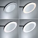 Paulmann Miroir avec éclairage MASUA IP44 - 3X ZOOM 3 fois, rond, avec bras flexible, CCT Switch, inclinable IP44 / IP20, noir mat 