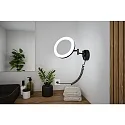Paulmann Miroir avec éclairage MASUA IP44 - 3X ZOOM 3 fois, rond, avec bras flexible, CCT Switch, inclinable IP44 / IP20, noir mat 