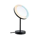 Miroir avec éclairage MASUA IP44 - 3X ZOOM 3 fois, rond, CCT Switch, avec prise de courant, réglable IP44 / IP20, noir mat 