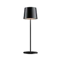 Paulmann battery table lamp GILO USB-C up / down, with USB connection, set back, with touch dimmer IP44, black matt dimmable