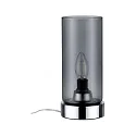 Paulmann Lampe de table PINJA cylindrique, avec interrupteur E14, chrome, couleurs fumée gradable