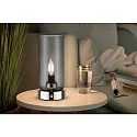 Paulmann Lampe de table PINJA cylindrique, avec interrupteur E14, chrome, couleurs fumée gradable