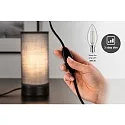 Paulmann Lampe de table PIA cylindrique, avec interrupteur E14, gris, noir mat gradable