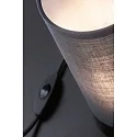 Paulmann Lampe de table PIA cylindrique, avec interrupteur E14, gris, noir mat gradable
