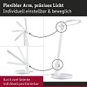 Paulmann Lampe de bureau DARBA réglable, avec capteur de luminosité, avec variateur tactile, blanc mat gradable